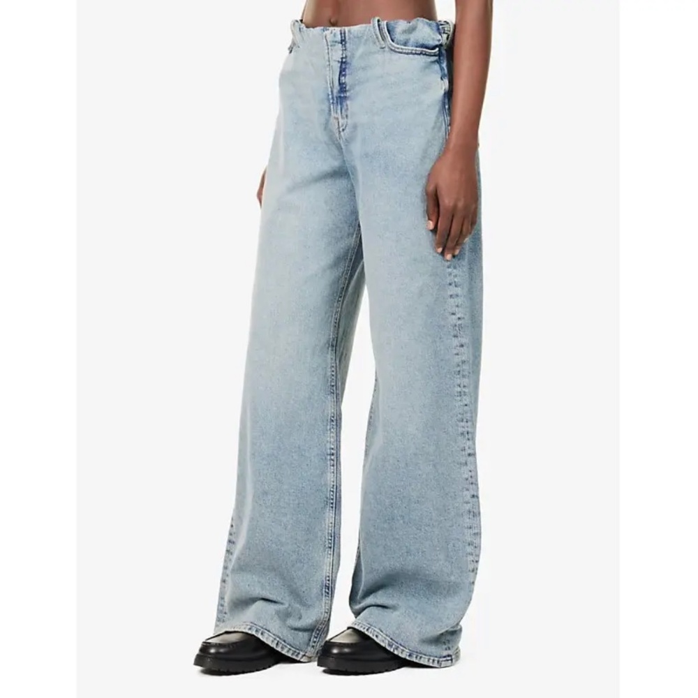 Good American Wide Leg Pull On Jeans